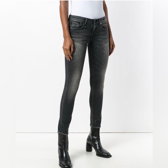 R13 Kate Skinny Jeans | Low Rise | Cropped | Distressed | Sz 26 | Made in Italy - Picture 7 of 10